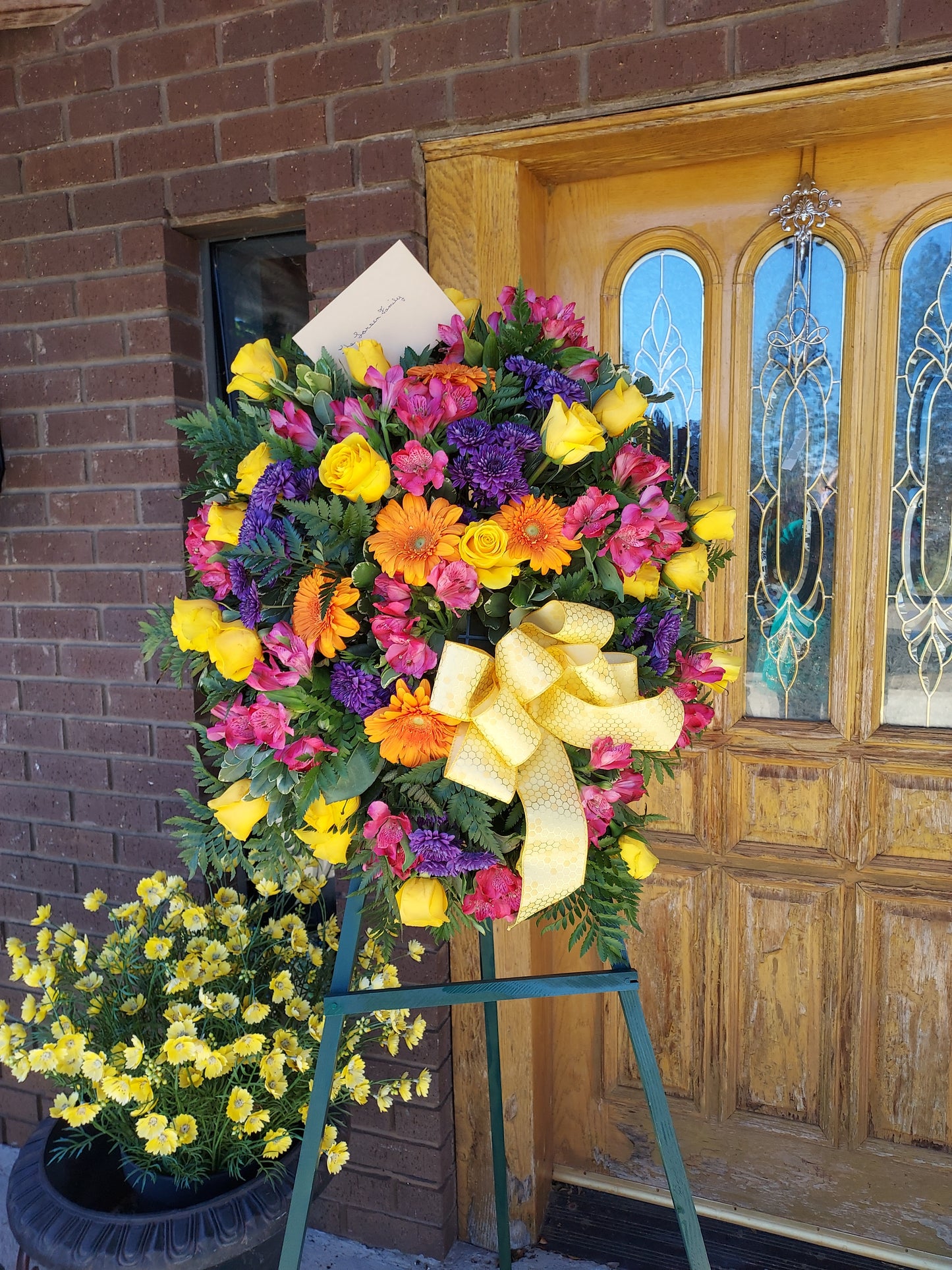 Colorful Sympathy Standing Spray Flowers