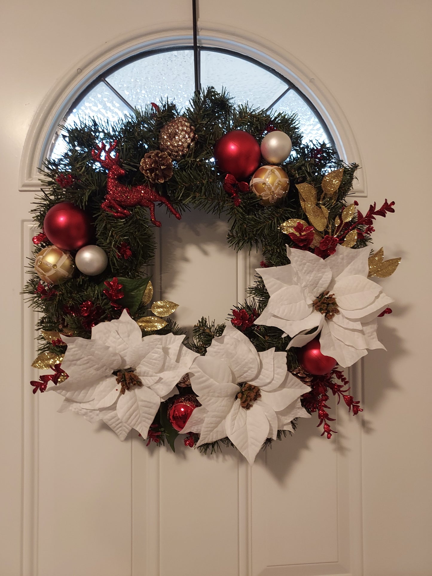 Christmas Ashland Poinsettia Wreath 24"