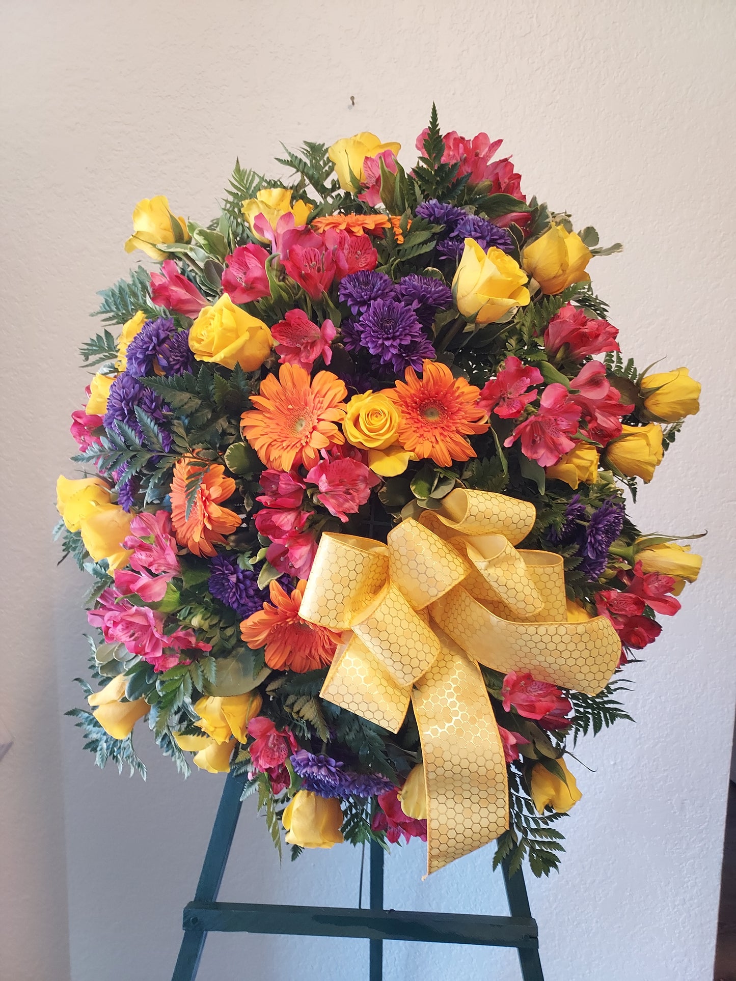 Colorful Sympathy Standing Spray Flowers